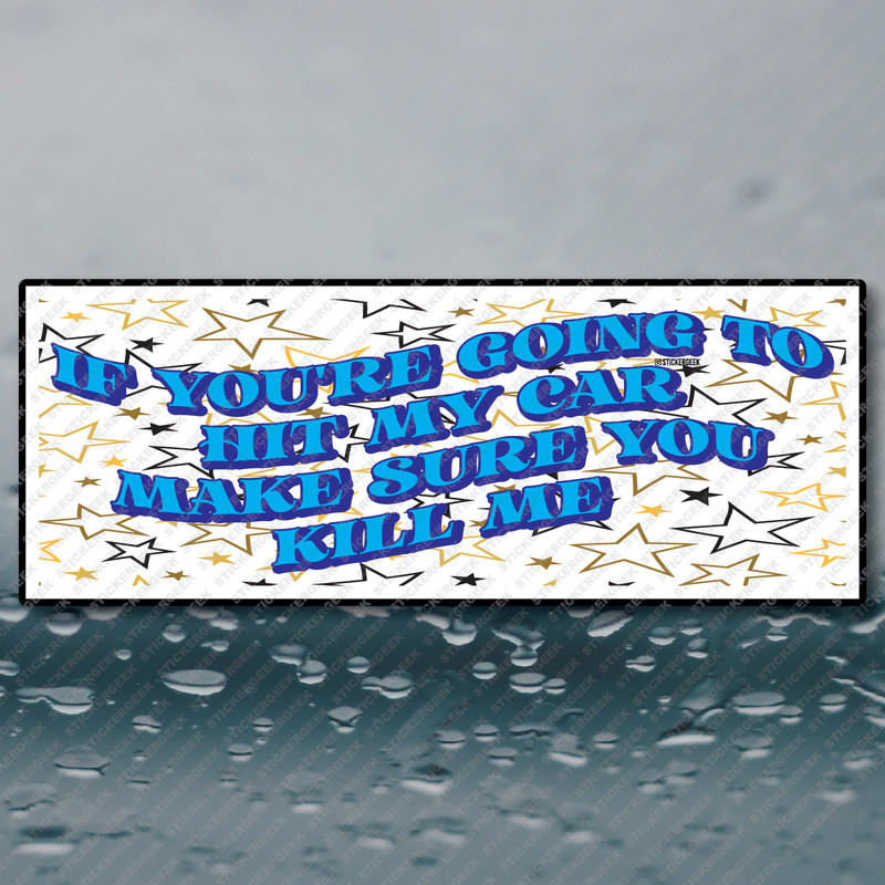 If You’re Going To Hit Me Make Sure You Kill Funny Meme Prank Bumper Sticker 8×3