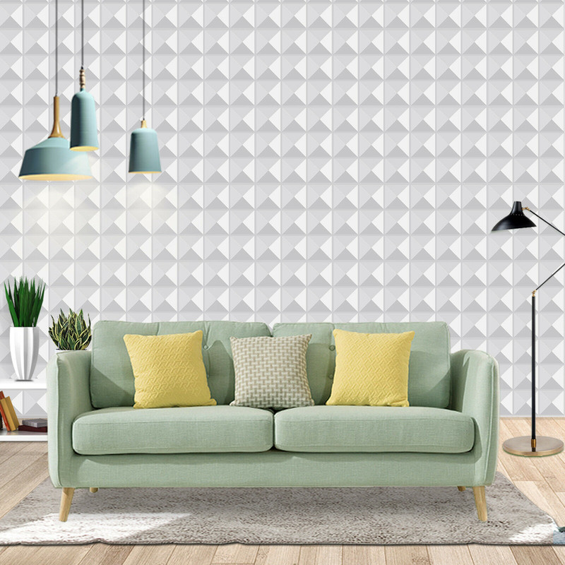 12X3D Wall Panels PVC Tiles Textured Bricks Art Design DIY Wallpaper Decor White gallery