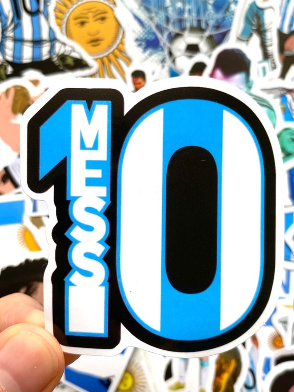 5-50 pcs Messi Inspired Stickers, Argentina World Cup Trophy Laptop Car Decals gallery