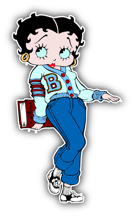 Betty Boop School Girl Cartoon Car Bumper Sticker Decal 3” x 5”