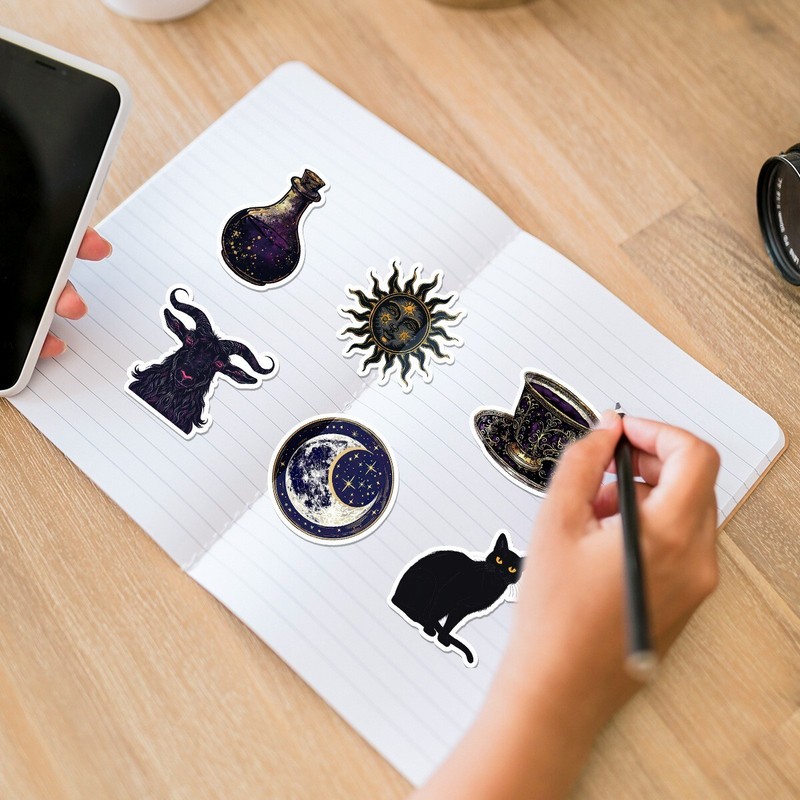 50pcs Waterproof Vinyl Stickers Dark Magic Witch Luggage Phone Laptop Car Window gallery