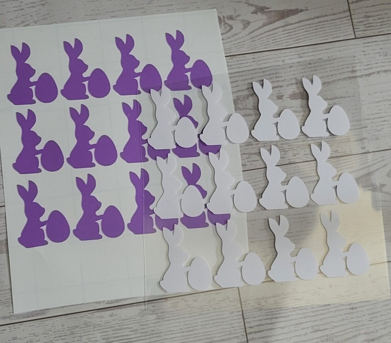 Easter Bunny Vinyl Stickers Sheet of 12 Choose Color