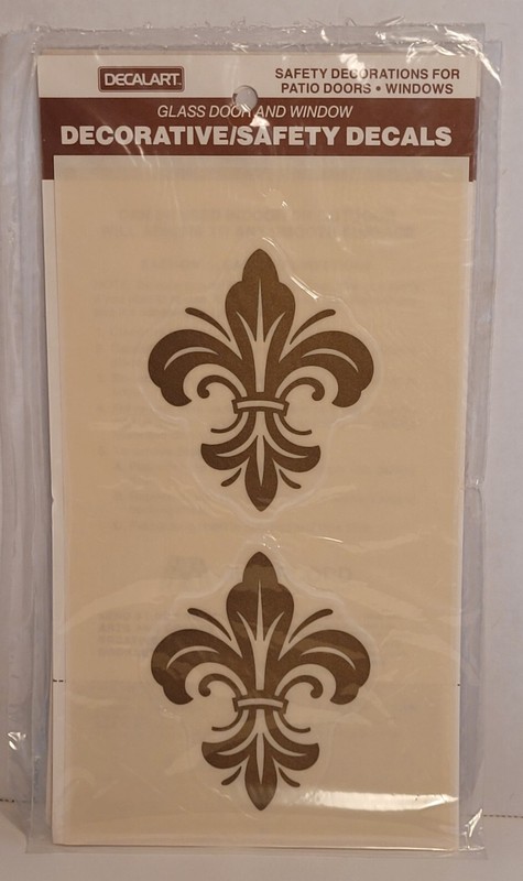 Vintage Meyercord Decalart Glass Door Window Decor Safety Decals Fleur-de-lis