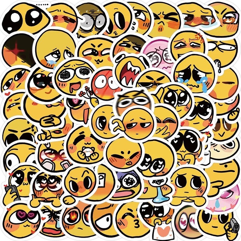 10 Random Smiley Face Yellow Emoji Stickers Decals Hydro Car Yeti Free Shipping!