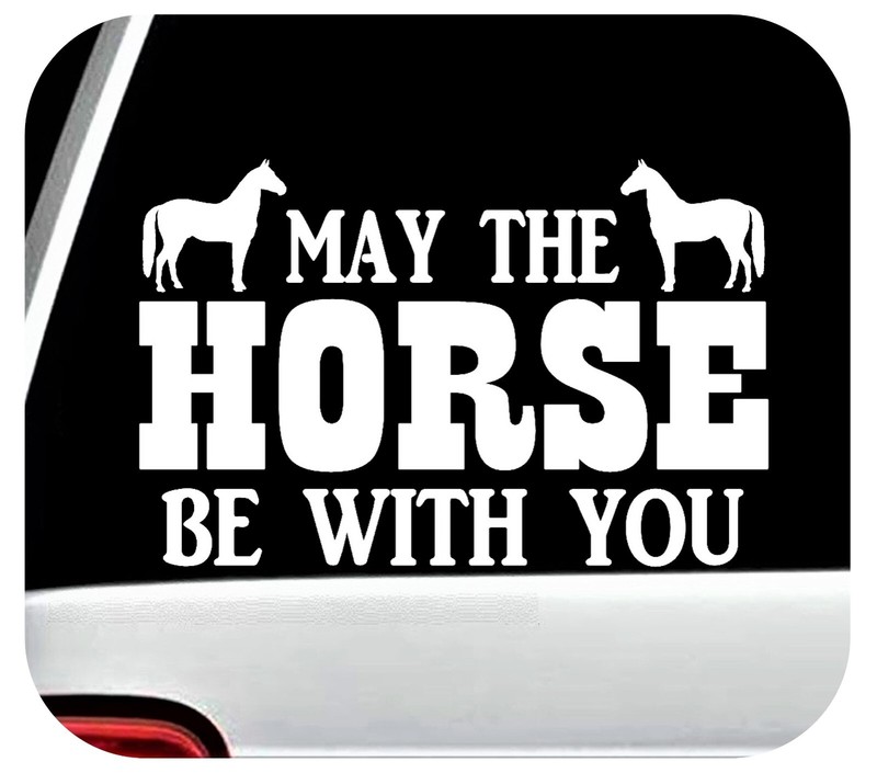 May The Horse Be With You Decal Sticker Saddle Barn Halter Reins C1100
