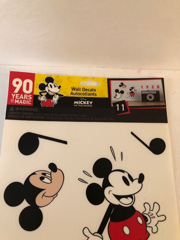 Mickey Mouse wall stickers 11 re-position-able decals room decor 6" X 17" sheet gallery