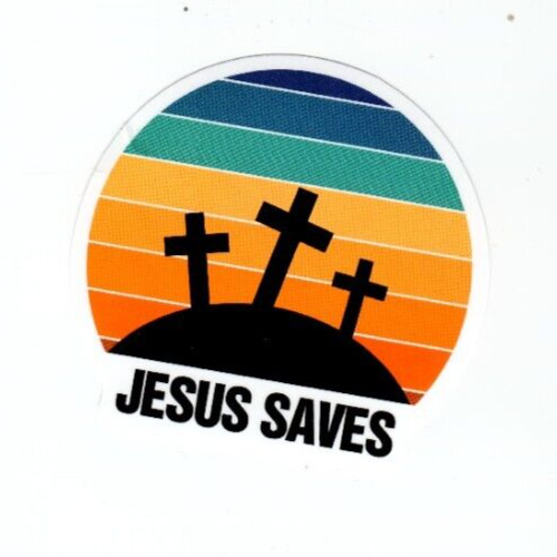Jesus Saves Vinyl Christian Sticker | Laptop Decal