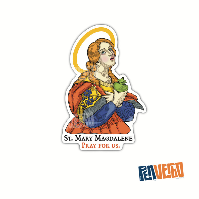 Saint Mary Magdalene Sticker 2pcs | Saint Sticker | Catholic Sticker | PS308