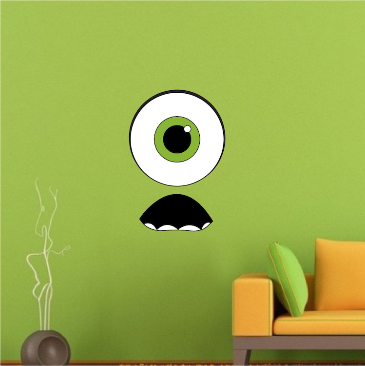 Monster's Inc. Wall Decal Mural Pixar Kids Movie Mike Wasowski Monster Boys, e30 gallery