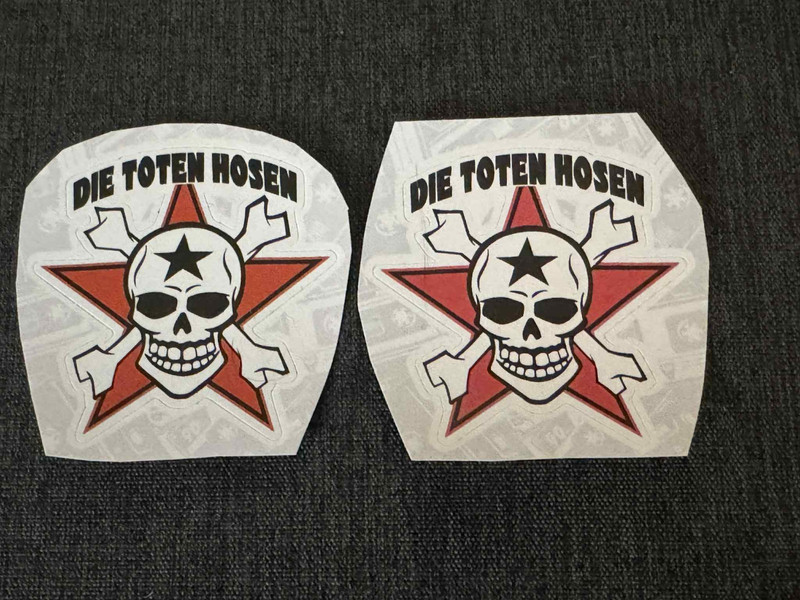 Lot (2) Die Toten Hosen 2 1/2″ x 2 1/2″ Band Logo STICKERS Crossbones Fast! FREE