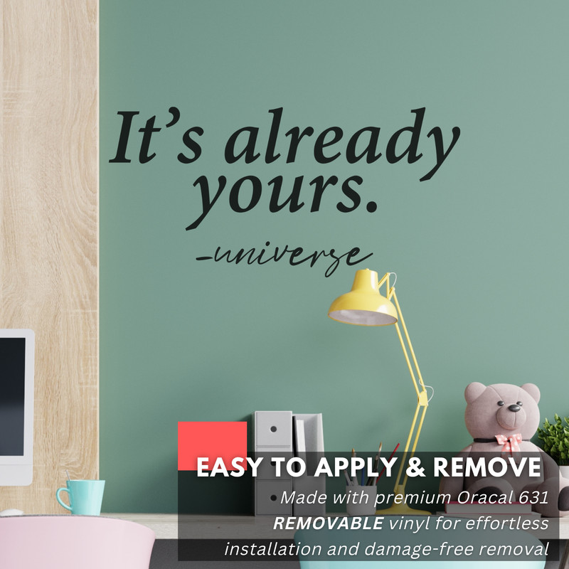 Inspirational Wall Decal Quote - It's Already Yours - Motivational Home Decor gallery