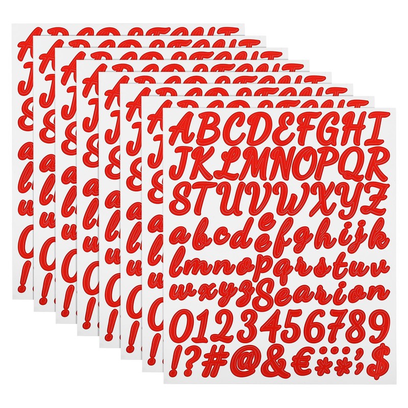 672 Piece Vinyl Stickers for Letters and Numbers (Red, 2.5cm)