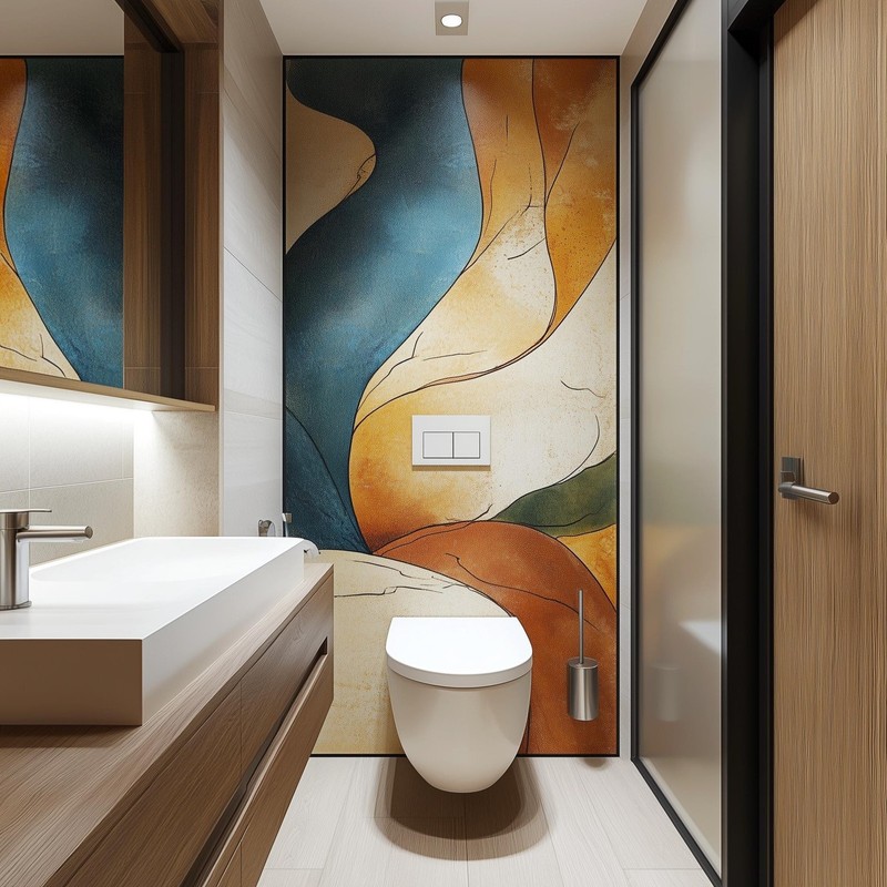 Abstract Wall Mural | Modern Bathroom Vinyl Sticker