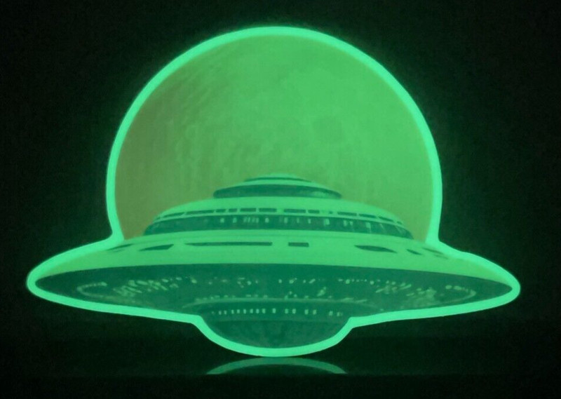 Alien UFO Fantasy Space Sticker Glow in the Dark Vinyl Decal Sci-Fi Laptop Wall gallery