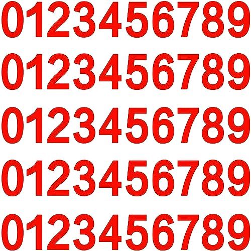 5 Sets Mailbox Numbers Sticker 0-9 Decal Die Cut Classic Style Vinyl 2 inch Red