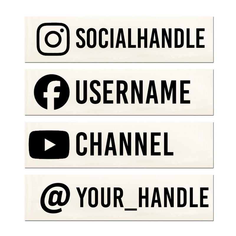 Custom Social Media Handle Decal Sticker – Personalized @Username Tag – 870-2