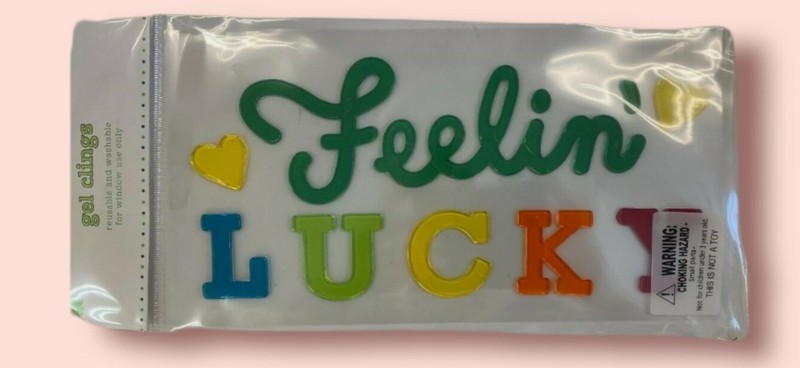 St Patrick's Day  Window Gel Sticker Cling Feelin' LUCKY