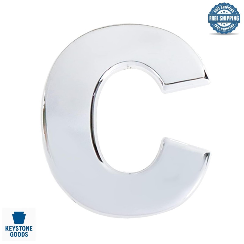 3D Chrome Car Emblem Letter C Zinc Alloy Badge – Durable Automotive Decor