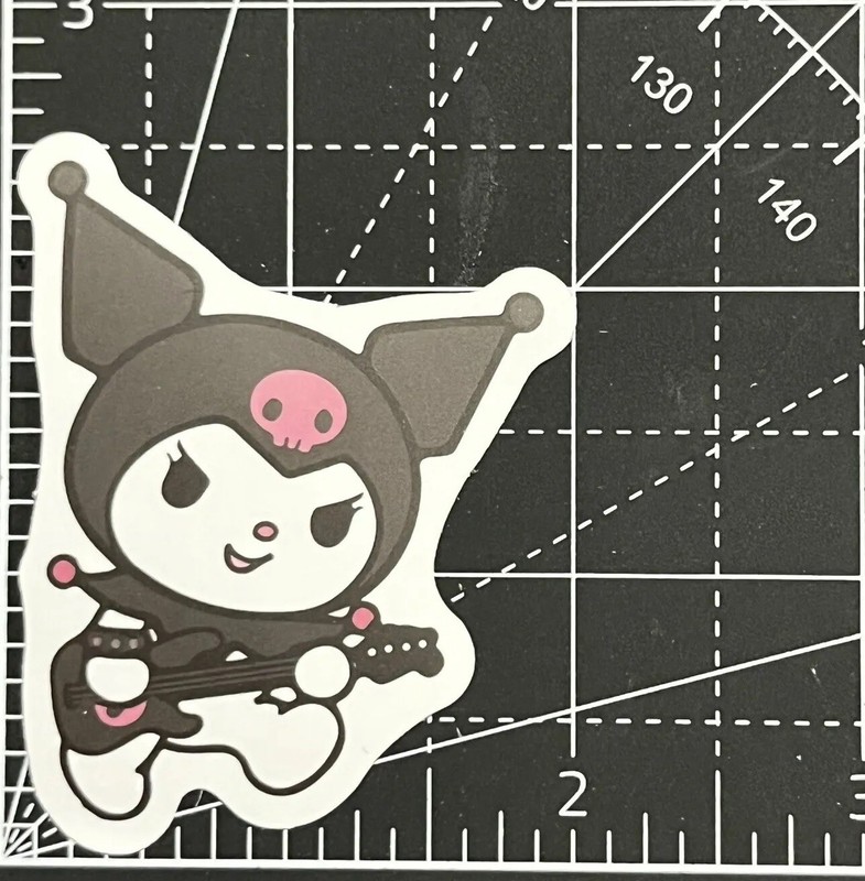 Kuromi Playing Guitar – Vinyl decal Sanrio Sticker StickerBomb Notebook KAWAII