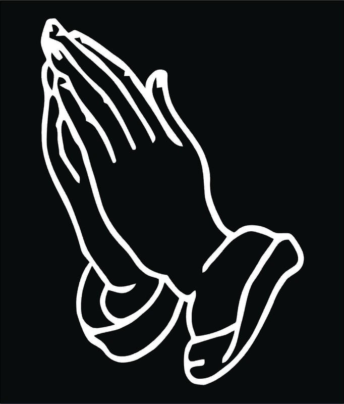 Praying Hands Vinyl Decal Die Cut Sticker Free Shipping Christian Religious