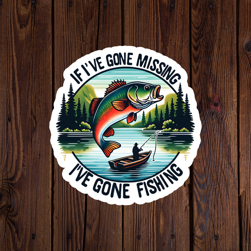 Fishing sticker decal largemouth bass if I’ve gone missing I’ve gone fishing