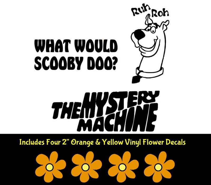 Scooby Doo Ruh Roh 3 Pack 6″ Black Vinyl Decal Car Window Tumbler Laptop Tablet