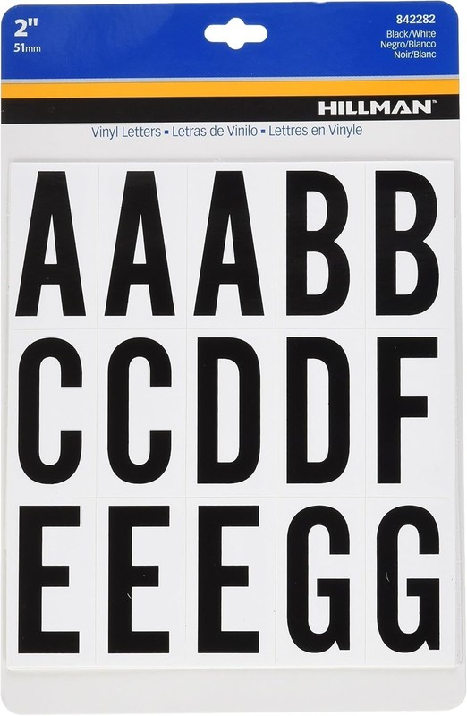 Compact Black & White 2-Inch Vinyl Letters: Ideal for Indoor & Outdoor Mounting gallery