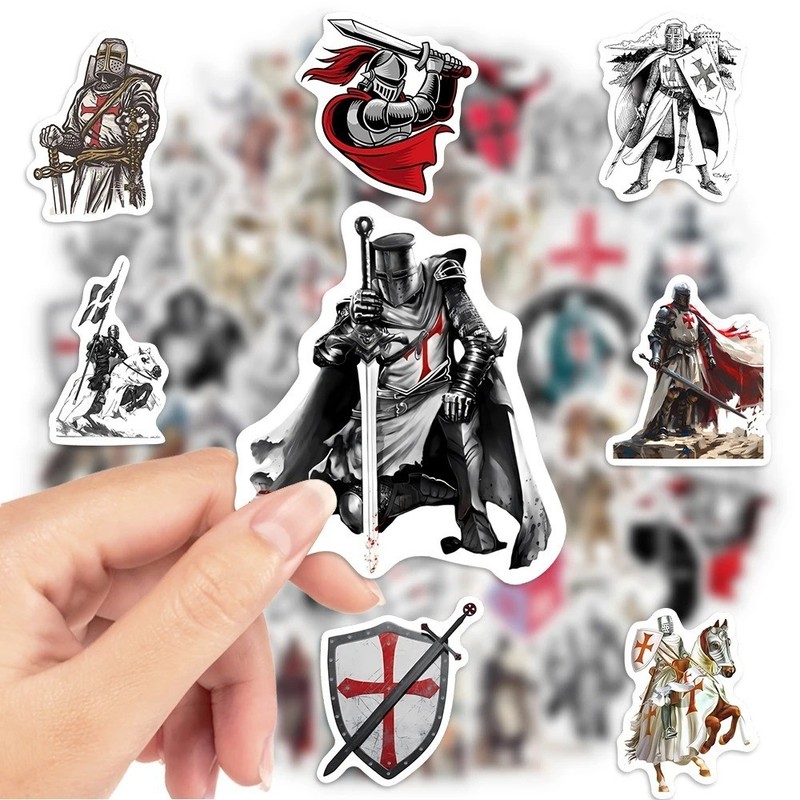 30 Crusader Knight Templar Stickers Waterproof Medieval Vinyl Decals For Laptop gallery