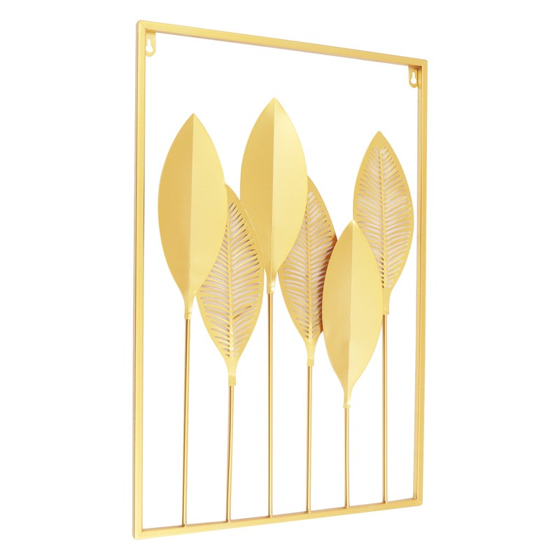 Metal Wall Art for Living Room, Large Leaf Frame Accent Leaves Wall Decor Home gallery