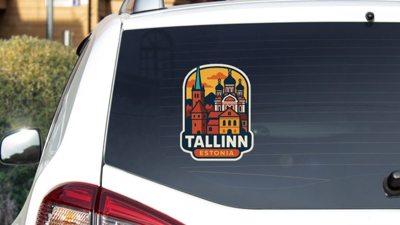 Tallinn Estonia Sticker Decal Vinyl Die-Cut City Skyline Landmark Design gallery