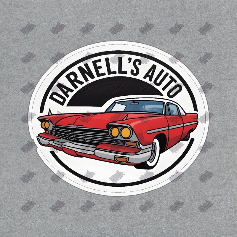 Vintage Darnells Auto Sign Classic Red Car Retro Decor Mid 20th #8852
