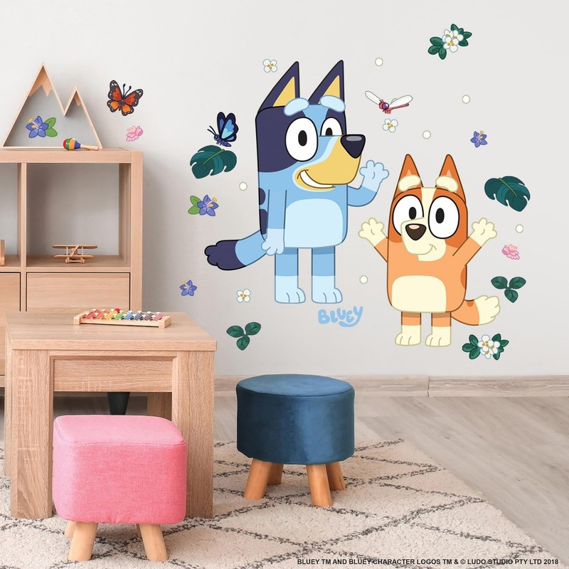 Bluey & Bingo Peel and Stick Wall Decals - Kids Room Decor, Removable Stickers gallery