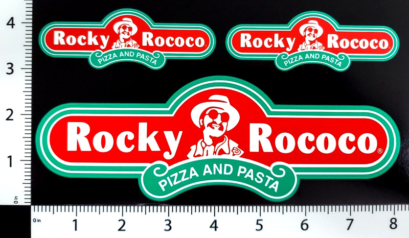 Rocky Rococo Pizza & Pasta 8″ & 4” Novelty Sticker 3 Pack / Stickers (3x)