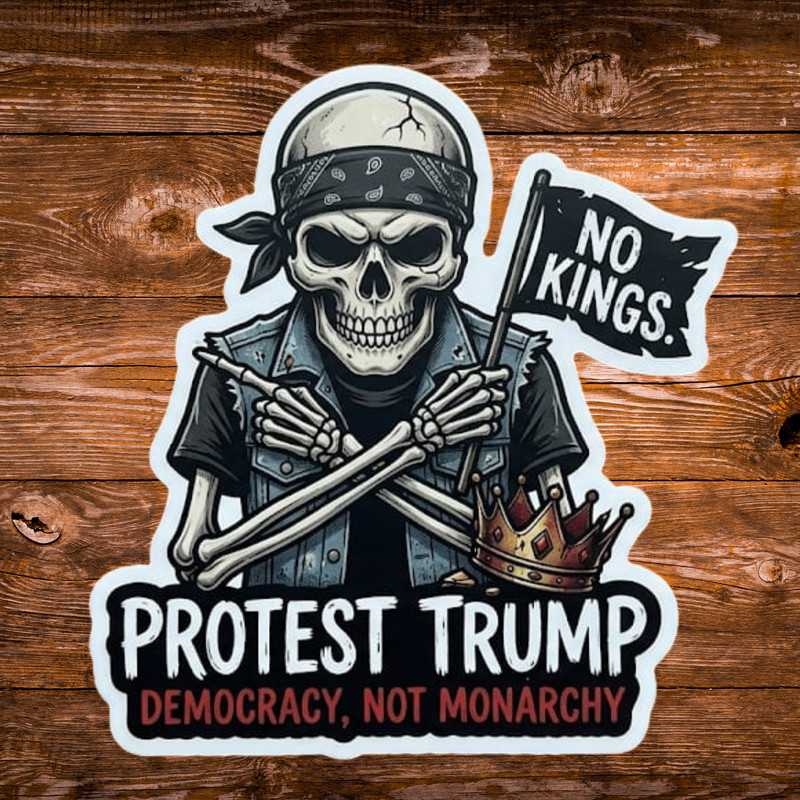 Anti Trump Stickers NO KINGS PROTEST Gas Pump Waterproof Vinyl NEW 1/10/50/100