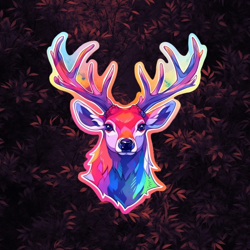 Rainbow Deer Vinyl Sticker - Pride, Spirit Animal