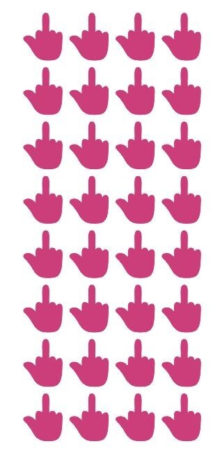 Middle Finger Stickers Sticker Hot Pink 1″ DC14-041