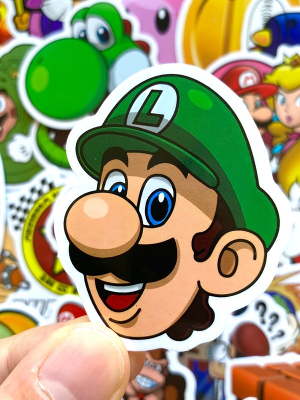 5-50 pcs Super Mario Stickers, Yoshi Luigi Mario Bros Gamer Phone Laptop Decals gallery