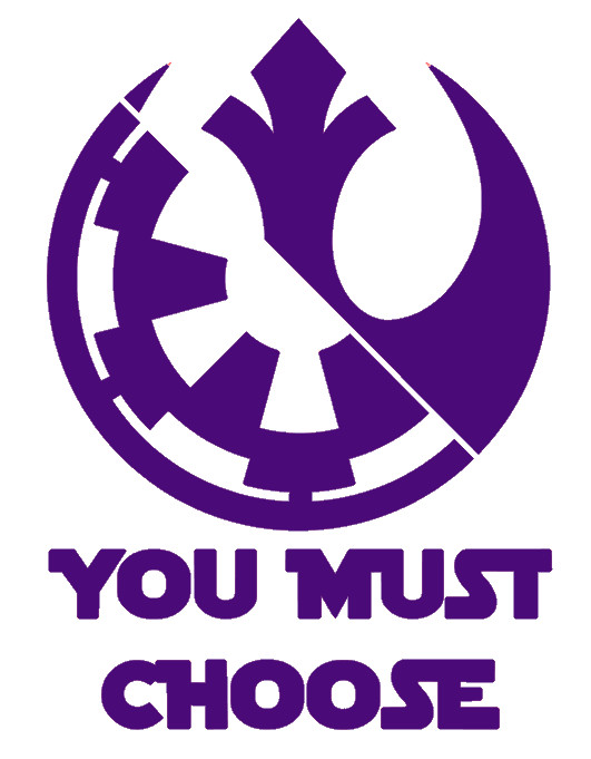 YOU MUST CHOOSE, STAR WARS, EMPIRE / REBEL, DARK /LIGHT, Decal Stickers for Cars gallery