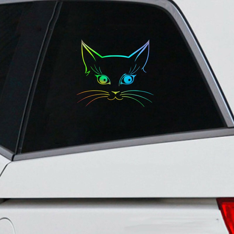 1pcs Cat Face Stickers Window Vinyl Truck Laptop Car Motorcycle Bumper Decal gallery