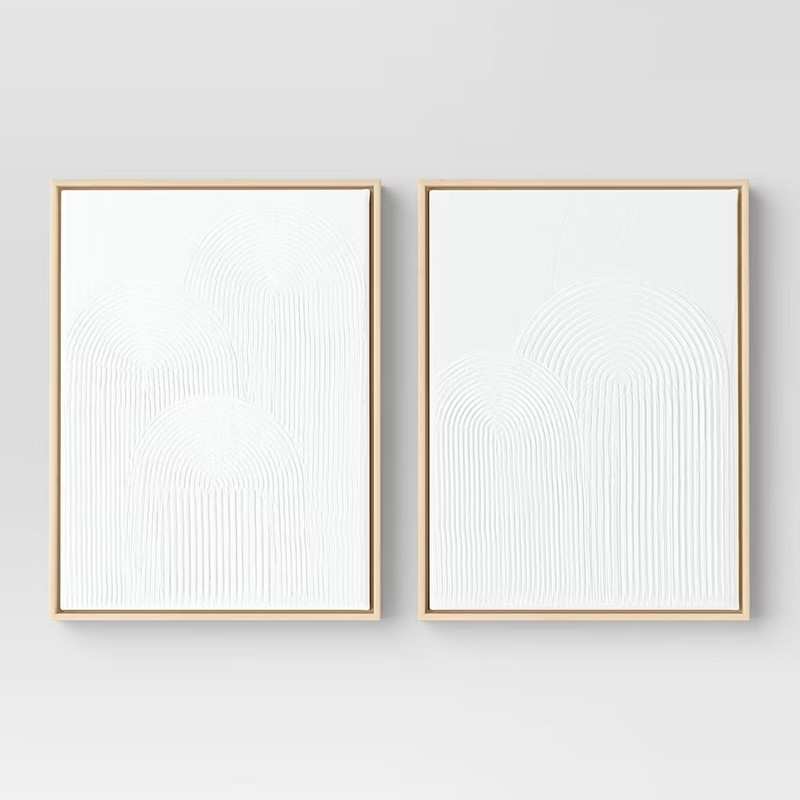 (Set of 2) 12″ x 16″ Rainbow Arches Framed Embellished Canvas Set