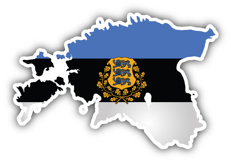 Estonia Map Flag Seal Car Bumper Sticker Decal – ”SIZES”