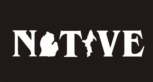 Michigan Native Vinyl White sticker window decal 2×6 inch