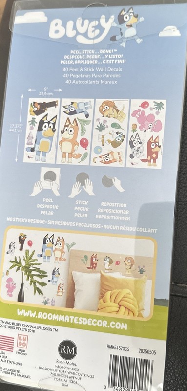 Bluey Family & Friends Peel and Stick Wall Decals - 40 Removable, Vinyl Stickers gallery