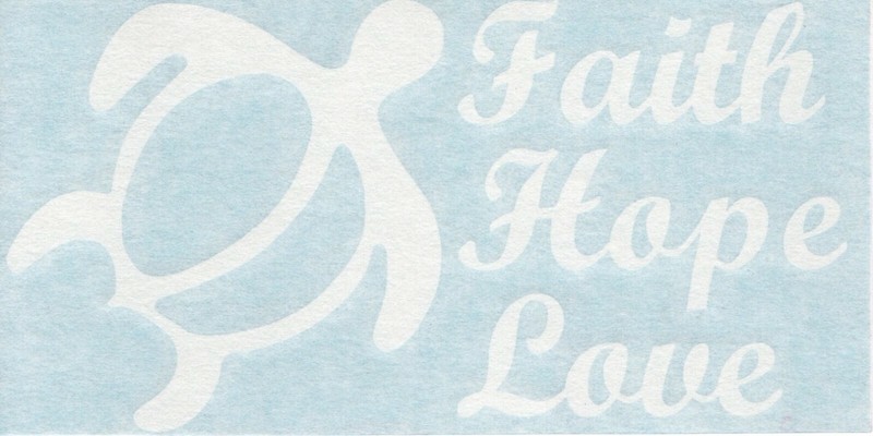 Faith Hope Love Honu #2 Hawaiian Green Sea Turtle Car Vinyl Decal Sticker 05071 gallery