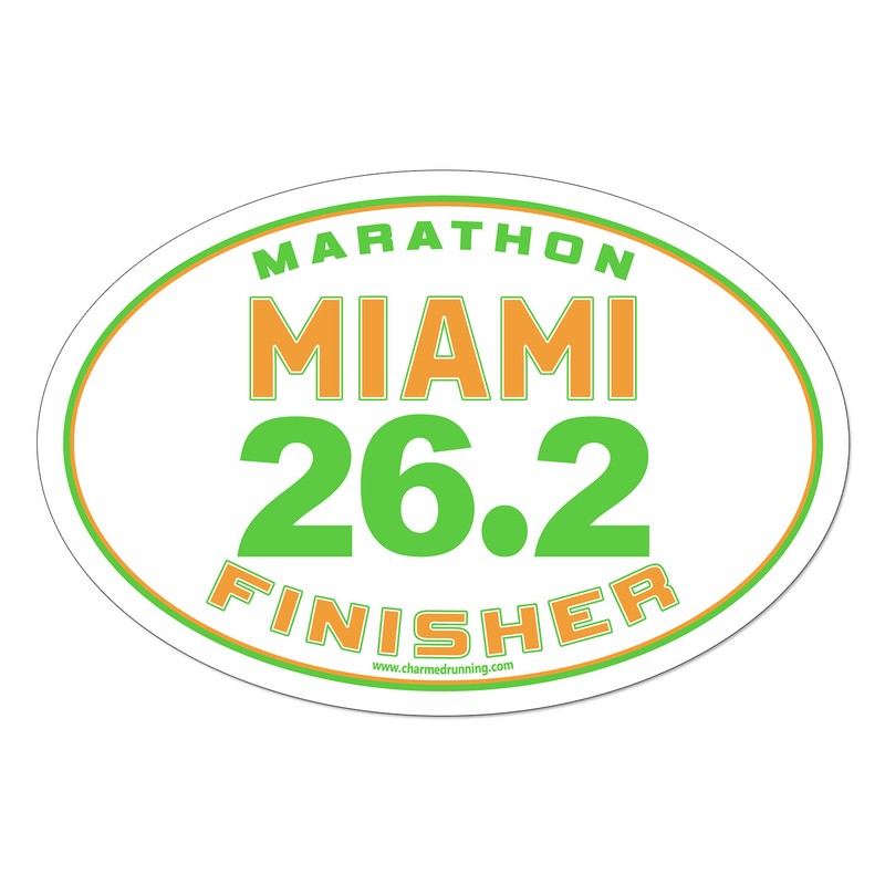 Miami Marathon 26.2 Finisher CUSTOM YEAR Removable Sticker Decal or Car Magnet gallery