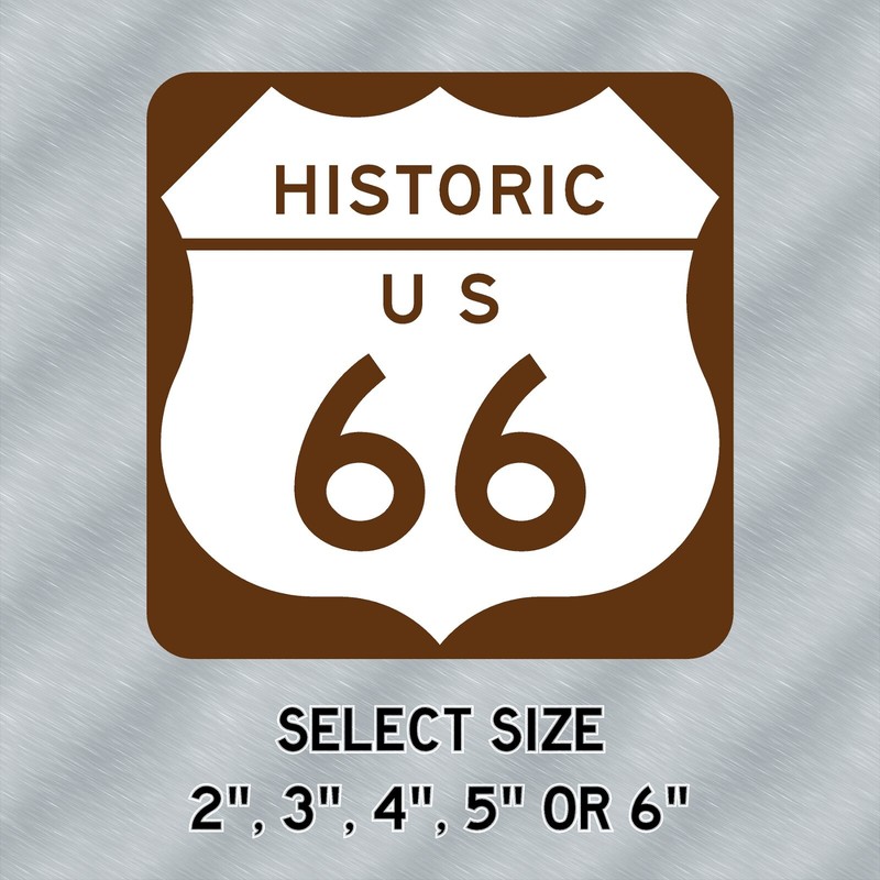 Historic US Route 66 Decal High Quality Choose from 2″, 3″, 4″, 5″ or 6″ Sizes