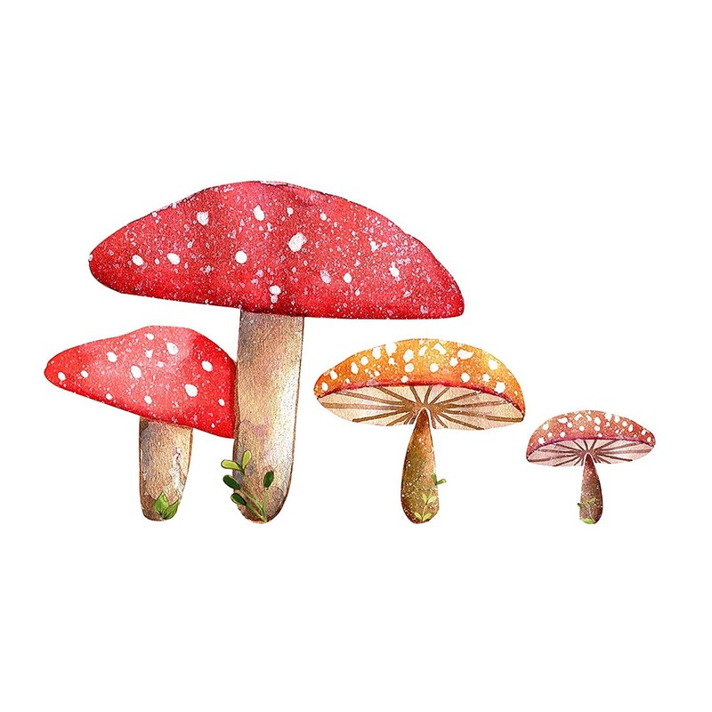 Mushroom Cluster Wall Decal – Woodland Creatures Collection – 6″ tall x 11″ wide