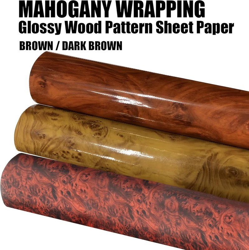 Mahogany Vinyl Wrap -Self Adhesive Film 12 X 60 Inch Glossy Wood Grain Decal Sti gallery