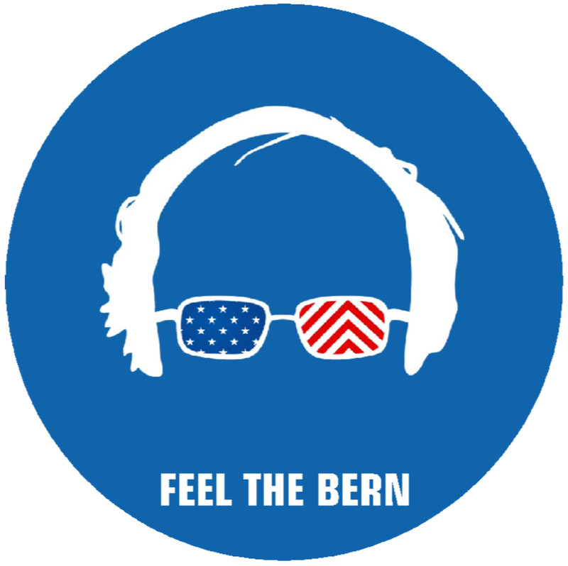 Feel The Bern – Bernie Sanders Democrat – 3 Pack Circle Stickers 3″ x 3″