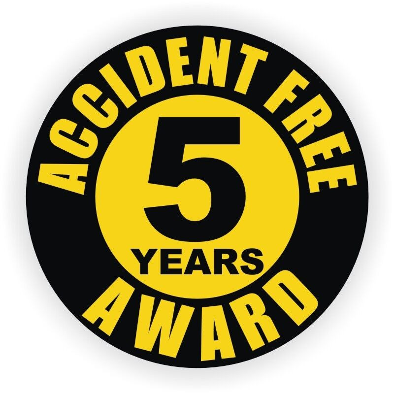 Accident Free 5 Years Sticker Decal
